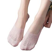 5 Pairs Of Women's Soft Invisible Boat Socks, Suitable For Casual And Formal Clothing - Invisible, Non Slip Silicone Grip, Mesh Thin Boat Socks, Suitable For Daily, Office, And Travel, Spring Thin Edition,Cute Solid Color Socks - 彩色 - 查看 9