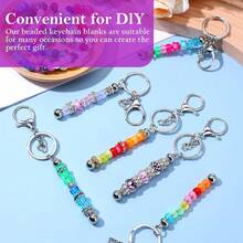 4/8/16/20/24-Piece Beaded Keychain Accessory - Detachable | DIY Creative Handmade Keychain Pendant | Girls' Fashion Accessory (4-Color Combination) - Chain Keychain - View 4