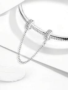 1PC Fashionable Love Zirconia Beads Charms Fit For Women Bracelets Bangles DIY Jewelry Making And Daily Outfit Matching Jewelry Decoration For Girls