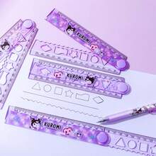 Sanrio 1支三丽鸥酷洛米30厘米/11.81英寸折叠尺，多功能，高品质可爱卡通尺，适合学生使用。 - KLM隨機顏色一件 - 查看 5