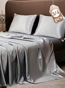 3/4pcs Luxury Bedding Set [Bed Sheet, Bed Skirt, 2 Pillowcases], Soft & Comfortable, Cooling, Breathable, Mattress Protector, Anti-Slip, Machine Washable, Enhance Bedroom & Guest Room Comfort