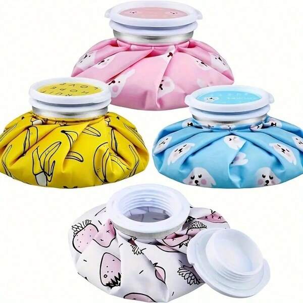 [Wielokrotnego użytku | Ciepło i zimno] Wielokrotnego użytku kompresy z lodem | Do stosowania na ciepło i zimno, termofory na urazy, zimne kompresy do relaksu, cztery różne, urocze wzory owoców