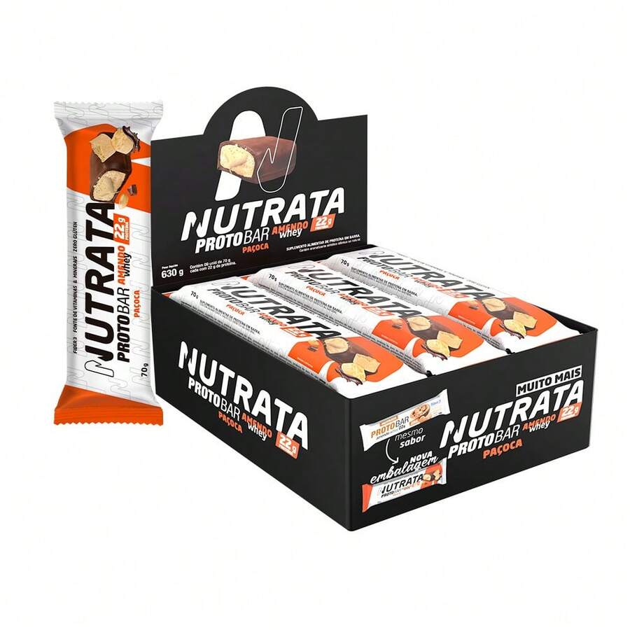 Nutrata Protobar Protobar Almond Whey Paçoca Display With 9 Bars 70g - 花生帕科卡 - 查看 1