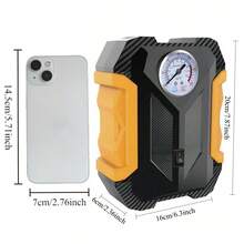 CARSUN Portable Tyre Inflator Pump - Car Accessories, 150PSI Car Air Compressor, Car Tyre Pump, 12V Car Cigarette Lighter Plug, No Batteries Required, Plug And Play, Fast Inflation/Auto Stop. LED Lighting And Digital/Analogue Pressure Gauge, Suitable For Cars/Motorcycles/Bicycles/Basketballs. Gift