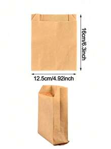 50pcs Kraft Paper Sandwich Bags,Greaseproof Disposable Food Bags For Burgers, Desserts, Fried Chicken | Leak-Resistant Snack Packaging For Parties, Catering, Food Truck | Wedding Birthday