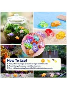 Miniature Realistic Sea Animal Turtle Model, Random Styles And Colors, Glow In Dark, Colorful Turtle Decoration, Teenagers' Gift Or Incentive, Fish Species Birthday Gifts Graduation