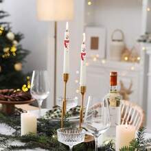 2pcs 25cm Christmas Tree Snowman Printing Long Candle, Smokeless Design, Ins Style Christmas Creative Dining Table Atmosphere Decoration Bedroom Aromatherapy, Perfect For Christmas Party Decorations, Atmosphere Desktop Decoration, Christmas Gifts (No Electricity Required) Home Decor Christmas Decorations Room Decor