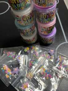 1瓶70毫升水晶泥，弹性杏桃奶油味史莱姆 - 桃子香味减压玩具，最佳返校礼物。圣诞节和万圣节礼物，派对小礼物。[随机配件和包装贴纸] 桃子水晶粘土，颜色随机发货（粘土不包含配件，不建议购买） - 彩色 - 查看 8