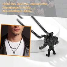 PROSTEEL Stainless Steel Shark/Octopus/Wolf Tooth Necklace For Men Women, Black/Gold/Silver Tone, Punk Rock Necklace, 22inch-24inch Adjustable, Come With Box-389426 - 02FitnessShark-黑色 - 查看 7