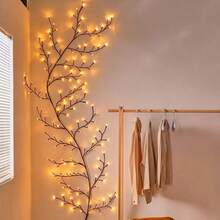 1 pièce de 96 LED Lumière de branche de saule flexible, lumière en forme d'arbre de bouleau, 8 modes de lumière de décoration de vigne, lumière de décoration d'atmosphère intérieure de nuit, convient pour les salons, les fêtes, les festivals, les anniversaires, Noël, Halloween, Thanksgiving. Décoration parfaite. Décorations d'Halloween, ornements de Noël