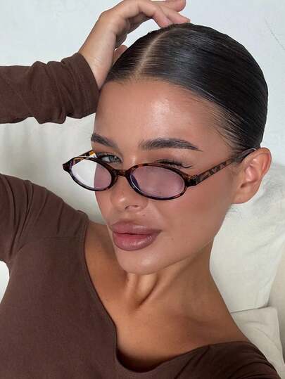 1 par ovala moderiktiga transparenta glasögonbågar, vintage mångsidiga damglasögon, lämpliga för daglig pendling, studier, skrivande, gatufotografering, semesterresor, sommarstrandaccessoarer, eleganta sommaraccessoarer, tillbaka till skolan-outfit.