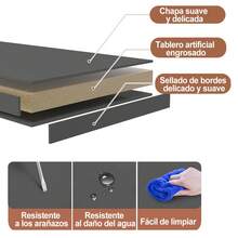 Mesa de juego pequeña en forma de L con toma de corriente, mesa LED en forma de L con soporte para monitor y estante de almacenamiento, mesa para computadora - Tipo de Enchufe B USA (110-127V) - Ver 10