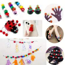 100 pièces/200 pièces Pompons pailletés colorés, pompons brillants, pompons moelleux de Noël, matériaux de décoration artisanale DIY