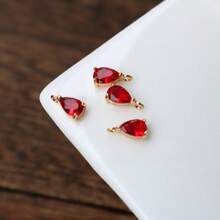 5 mặt dây chuyền hình giọt nước bằng đồng khảm tinh xảo đính đá Zirconia nhiều màu sắc, có thể dùng làm hoa tai, vòng tay, vòng cổ, phụ kiện hoàn thiện tinh xảo - Nhiều màu - Xem 12