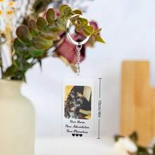 1pc Personalized Photo & Text Keychain, Customizable Photo And Text, Birthday Gift, Perfect Gift For Family, Friends And Couples, Ideal For Christmas, Thanksgiving Or Halloween - Multicolor 1 - View 5