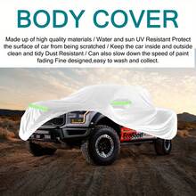 Capa de Caminhonete Completa 190T para F-150 F-250 F-350, Proteção contra Vento, Poeira, UV, Sol, Neve e Gelo, Tamanho: 235*88*74 polegadas