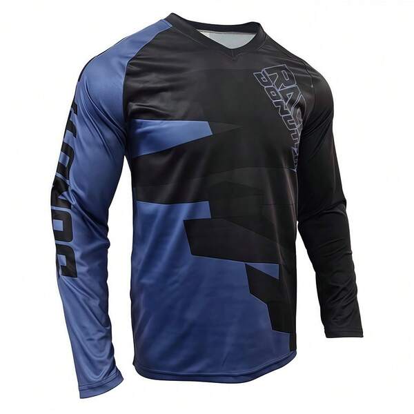 DONUTFOX Camiseta de manga larga de ciclismo, jersey de fitness, camiseta de carreras de bicicleta de montaña, ropa deportiva de motocicleta, camiseta de motocross para hombres DONUTFOX MTB BMX ATV 2025