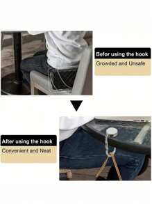 1/2pcs Creative Bag Hanging Rack Handbag Hook Folding Storage Rack, Portable Key Ring Alloy Table Hook Hardware Home Organizer, Bag Accessories Bag Table Hanger Collection Desk Hooks For Purse, Restaurant ,Travel Outdoor Storage HangerBar ,Silver,Gold Hook Holder