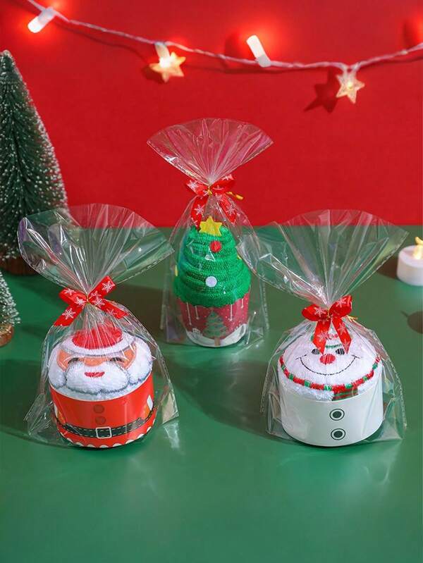 5 Random Christmas Decorative Towels - Unique Christmas Gifts, Perfect For Christmas Holiday Decoration, Soft And Cute Christmas Towels - Ideal For Decorating Christmas Parties And As Christmas Tree Ornaments. Christmas Decoration Gifts.