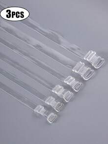 3 对透明肩带隐形文胸肩带防滑性感无肩带文胸配件带金属钩 - 無色 - 查看 9