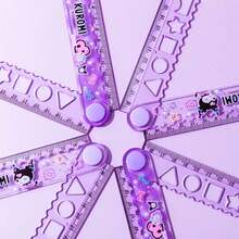 Sanrio 1支三丽鸥酷洛米30厘米/11.81英寸折叠尺，多功能，高品质可爱卡通尺，适合学生使用。 - KLM隨機顏色一件 - 查看 4