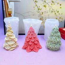 Christmas Tree Scented Candle Silicone Mold, DIY Plaster Diffuser Decor Mold For Christmas