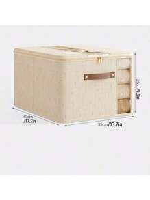 1 Peça Caixa de Armazenamento de Roupas Dobrável com Tampa, Janela Transparente e Alça Reforçada, Design Inodoro e Respirável para Guarda-Roupa, Suéteres, Roupa de Cama, Elegante e Economizadora de Espaço para Armário, Dormitório, Quarto