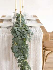 Nejlue Artificial Flowers/Plants1111 Home & Living 1Pc Artificial Eucalyptus Vines For Table, 200cm Sage & Green Fake Eucalyptus Wreaths With Willow, 1Pc Real Touch Leaf Garland For Home Decor,Room Decor,Garden Decor,Wall Decor,Indoor Outdoor Decor, Bedroom Decor,Wedding Decoration,Table Decoration,Party Decorations,Birthday Decoration,Autumn Decor,Halloween Decoration,Artificial Eucalyptus Garland - Mint Green - View 3