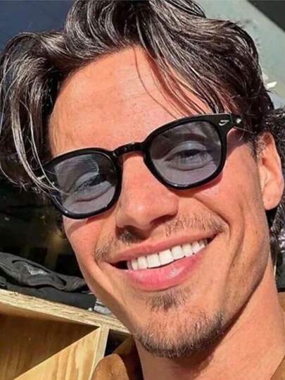 1pc Polygon Geometric Full-Frame Fashion Glasses For Men, Casual And Versatile, Suitable For Wearing On Various Occasions.