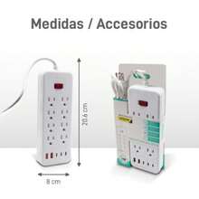 BUYTITI Multicontacto de 2000W Con Puertos Usb Y Tipo C - Tipo de Enchufe B USA (110-127V) - Ver 2