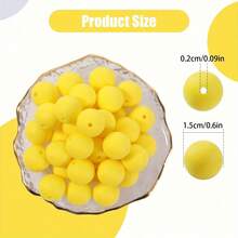 42 hạt silicon tròn 15mm dùng làm vòng tay, móc khóa, vòng cổ, phụ kiện trang sức và hạt silicon tròn đựng bút - Hạt gel silica - Xem 40