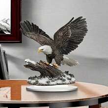 1 件 2D 亚克力鹰雕塑 - 多用途办公桌装饰牌匾，适合办公室、客厅、花园、露台、室内/室外艺术装饰，是感恩节、万圣节、新年、圣诞节的完美礼物 - 彩色 - 查看 2