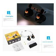 21X 放大 LED 头戴式放大镜 - 精密手表维修和检查工具、眼镜、精密零件，不含电池（需要 3 节 AAA 电池） - 白色 - 查看 4