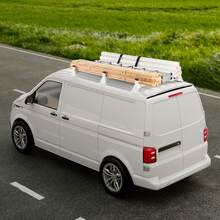 Trailer Ladder Rack, 54" 3 Crossbars Ladder Roof Rack, Heavy-Duty Steel Van Roof Ladder Rack, 800 Lbs Capacity Van Ladder Rack With Straps, Fit For Transit 150, 250, 350, 2015-2022 - White - View 9