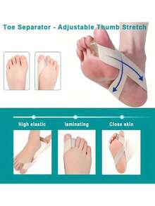 1/2 buc separator de degete de la picioare moale și confortabil, întinzător reglabil pentru degetul mare, potrivit pentru utilizare zilnică și ciclism, unisex