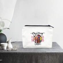 1 件俏皮有趣的青少年牙齿护理旅行袋 - “牙齿护理用品”帆布盒，内含牙刷、牙膏等 - 趣味教育设计 - 适合男孩和女孩，成人办公室礼品化妆包学校用品旅行必需品化妆包假日必需品化妆包化妆包化妆袋化妆收纳袋假日冬季豹纹腊肠犬女士礼物成人办公室礼品度假包学校巡航必需品女士盥洗包 - 白色 - 查看 3