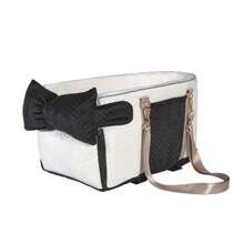 Dog Car Seat For Small Dogs, Portable Center Console Dog Car Seat, Pet Booster Seats With Safety Belt  And Soft Cushion, Pet CarSeat For Dogs And Cats Under 15 Lbs, White