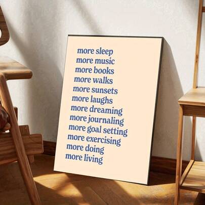 Póster de lienzo inspiracional de autocuidado - Sin marco, impresión artística retro de hábitos positivos para la decoración de la sala de estar y el dormitorio