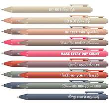 1Pc/8/16/24/32 Pcs Retractable Ballpoint Pen With Inspirational Quotes, Bulk Quote Ballpoint Pen, Positive Quotes Gift For Women, Men, Office, School, Teachers, Black Ink