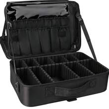 1个旅行化妆箱，化妆品收纳盒，便携式化妆师整理包，带可调节隔板，可收纳化妆品、化妆刷、洗漱用品、珠宝、数码配件，也可作为房间装饰品。 - 彩色 - 查看 2