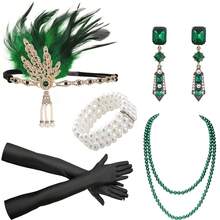 1920s Women's Party Accessories Set, Flapper Costume Accessories Roaring 20s Ladies Accessories Flapper Headpiece - 彩色 - 查看 28