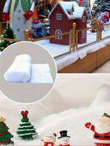 1pc New Year Christmas Snow Blanket, Artificial Snow Roll - For Winter Decoration, Christmas Tree Decoration Accessories, Rustic Crafts, Snowballs, And Photo Backdrop Props - Christmas Ornaments.