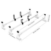 Trailer Ladder Rack, 54" 3 Crossbars Ladder Roof Rack, Heavy-Duty Steel Van Roof Ladder Rack, 800 Lbs Capacity Van Ladder Rack With Straps, Fit For Transit 150, 250, 350, 2015-2022 - White - View 10