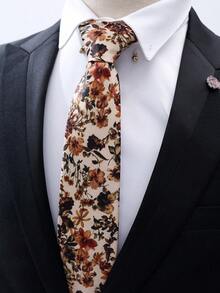 1pc Men Tie, Elegant Floral Silk Smooth Multi-Color Tie, Casual, Simple And High-End, Suitable For Business Attire, Suitable For Weddings, Parties And Groom Tie, Daily WearMen Necktie - Multicolor - View 2
