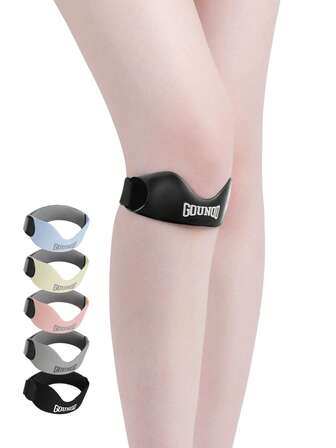 1pc Professional Silicone Patella Support Brace With Shock Absorption, Compression, Breathability And Adjustable Knee Function, Suitable For Running, Jumping, Skipping And Tennis