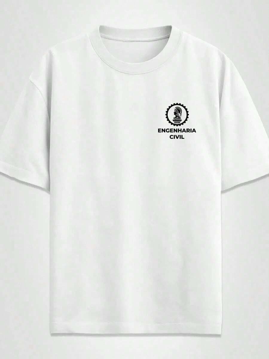 Basic Unisex T-Shirt 100% Cotton College Printed Civil Engineering Shirt - White - View 1