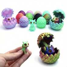 3D Printed Multi-Color Dinosaur Egg Set, Flip-Top Dinosaur Egg Desktop Decor, Gift For Christmas, Party