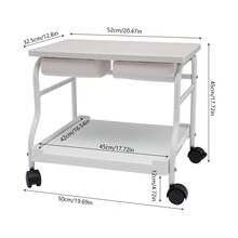 Beauty Salon Nail Or Foot Bath Spa Portable Trolley, Cart For Foot Rest Pedicure Manicure Funiture Massage Table Salon Accessory, Footrest Stand - White - View 2