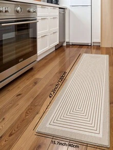 1 pieza Alfombra de pasillo vintage, alfombra de área, material de mezcla de lana, engrosada, a rayas, minimalista, generosa, cómoda y suave de estilo casual, lavable a máquina, plegable, adecuada para cocina, baño, comedor, pasillo, fiesta, reunión, Año Nuevo, todas las estaciones, decoración de patio, decoración del hogar, decoración de habitación, decoración de festivales