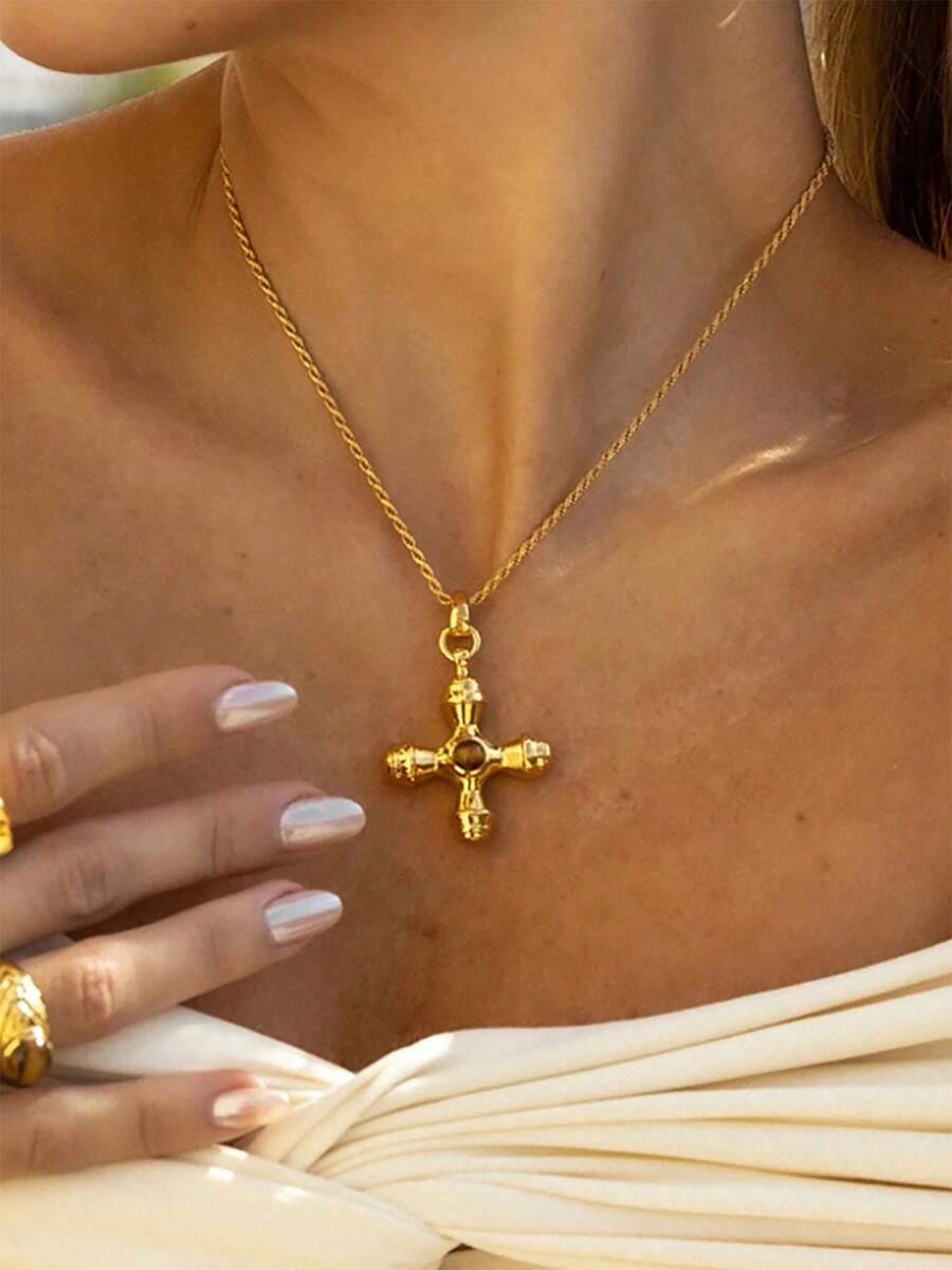 1 件 MiDuoDuo 极简主义独特小项链，金色吊坠项链，适合女性日常佩戴 - Y項鍊 - 查看 1